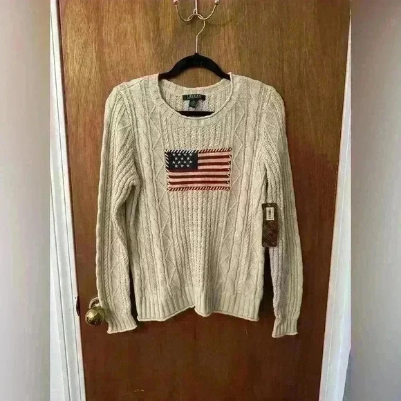 NWT Ralph Lauren Flag Sweater - Picture 1 of 6